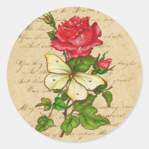 Roos en Vlinder Stickers