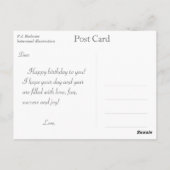 roos en vlinders gefeliciteerd briefkaart (Achterkant)