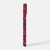 Roos en vlinders in rood en blauw iPhone 15 case (Rechterkant)