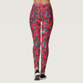 Roos en vlinders in rood en blauw leggings (Achterkant)