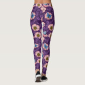 Roos en vlinders in roze en paarse leggings (Achterkant)