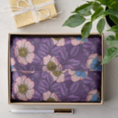 Roos en vlinders in roze en paarse tissuepapier (Geschenk)