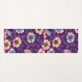 Roos en vlinders in roze en paarse yogamat (Achterkant (horizontaal))