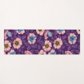 Roos en vlinders in roze en paarse yogamat (Voorkant (horizontaal))