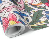 Roos en vogel, William Morris Cadeaupapier (Rol Hoek)