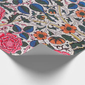 Roos en vogel, William Morris Cadeaupapier (Hoek)