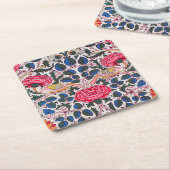 Roos en vogel, William Morris Kartonnen Onderzetters (Schuin)