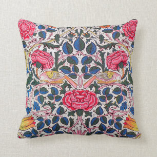 Roos en vogel, William Morris Kussen