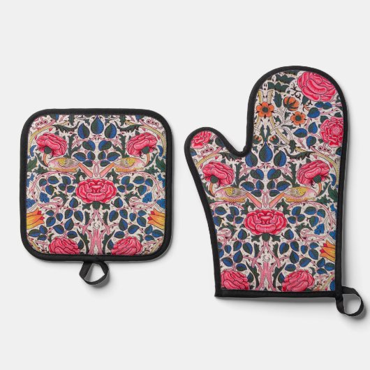 Roos en Vogel, William Morris Ovenwant & Pannenlap Set (Voorkant)