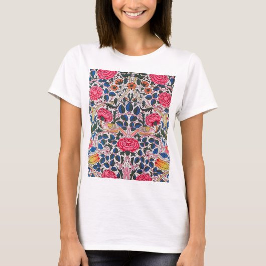 Roos en vogel, William Morris T-shirt (Voorkant)
