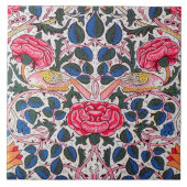 Roos en vogel, William Morris Tegeltje (Voorkant)