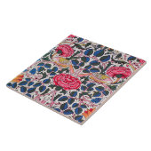 Roos en vogel, William Morris Tegeltje (Zijkant)