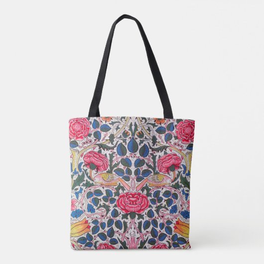Roos en vogel, William Morris Tote Bag (Achterkant)