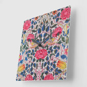 Roos en vogel, William Morris Vierkante Klok (Hoek)
