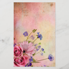 Roos en wilde bloem briefpapier