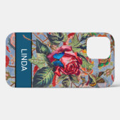 ROOS EN WILLIAM MORRIS iPhone 12 HOESJE DIY NAAM (Achterkant (horizontaal))