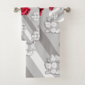 Roos en wit boeket bad handdoek (Insitu)