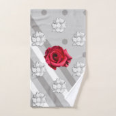 Roos en wit boeket bad handdoek (Handdoek)