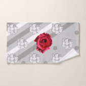 Roos en wit boeket bad handdoek (Handdoek)