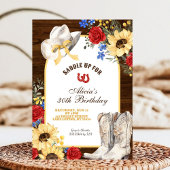 Roos en Zonnebloem Rustieke Laarzen Verjaardag Kaart