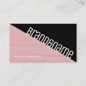 Roos en zwarte roze textuur Moderne driehoek Visitekaartje (Voorkant)