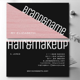 Roos en zwarte roze textuur Moderne driehoek Visitekaartje