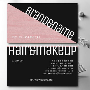 Roos en zwarte roze textuur Moderne driehoek Visitekaartje