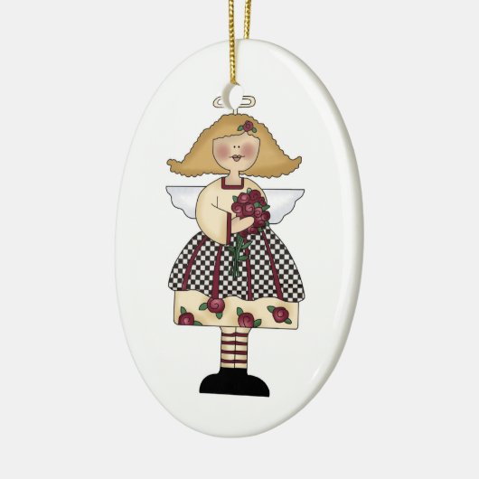 Roos-engel-versiering Keramisch Ornament (Links)