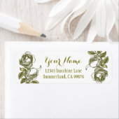 Roos Etching White Faux Gold Custom Address Label (Insitu)