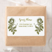 Roos Etching White Golden Custom Shipping Label (Insitu)