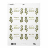 Roos Etching White Golden Custom Shipping Label (Full Sheet)