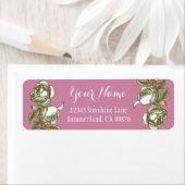 Roos Etching White Golds Pink Eigen adres Etiket (Insitu)