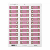 Roos Etching White Golds Pink Eigen adres Etiket (Full Sheet)