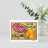 Roos Etiket op peren Briefkaart (Staand voorkant)