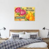 Roos Etiket op peren Canvas Afdruk (Insitu (Slaapkamer))