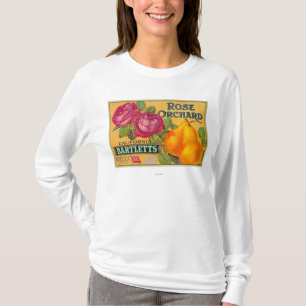 Roos Etiket op peren T-shirt