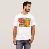 Roos Etiket op peren T-shirt (Voorkant volledig)