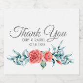  Roos & Eucalyptus Bedankt Wijnlabel Sparkling Wijnetiket (Enkel label)