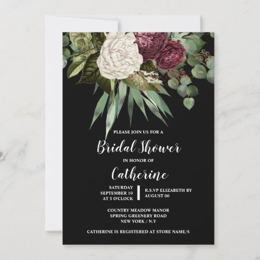 Roos eucalyptus bladeren bloemengroen chic kaart (Voorkant)