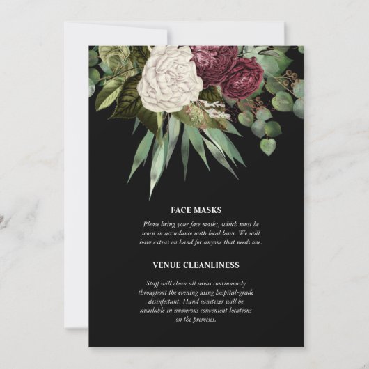 Roos eucalyptus bladeren bloemengroen chic kaart (Achterkant)