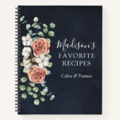 Roos Eucalyptus Bloemen Rustiek Receptenboek Notitieboek (Voorkant)