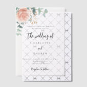 Roos eucalyptus blush bruiloft vellum uitnodigingen (Offset (Uitnodiging))