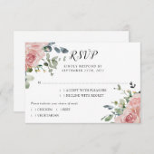 Roos Eucalyptus Botanical Wedding RSVP Kaartje (Voorkant / Achterkant)