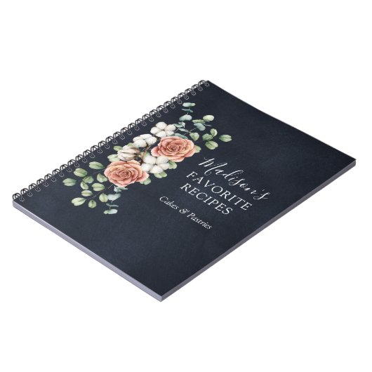 Roos Eucalyptus Floral Botanisch Rustiek Recept Notitieboek (Linkerzijde)