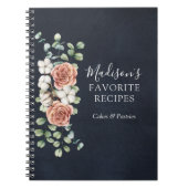 Roos Eucalyptus Floral Botanisch Rustiek Recept Notitieboek (Voorkant)