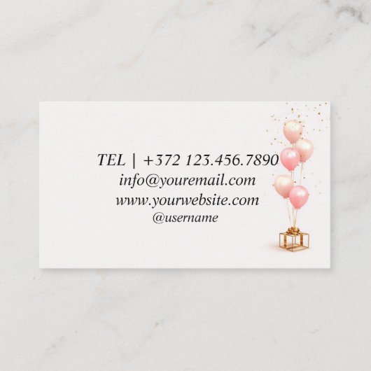 Roos Event Planning Balloons Modern Visitekaartje (Achterkant)