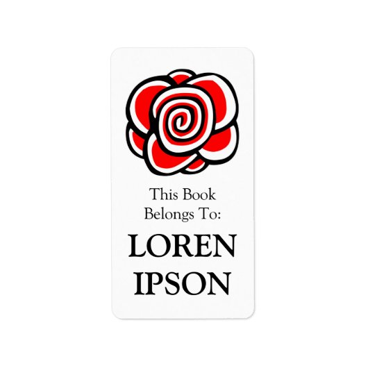 Roos Ex-Libris Etiket (Voorkant)