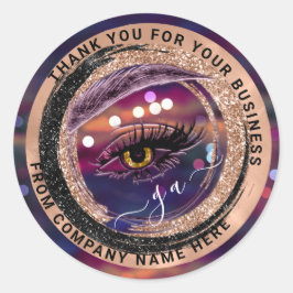Roos Eyelash-Logo Holograaf bedankt Monogram Ronde Sticker