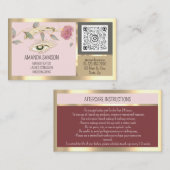 Roos Eyelash Microblade Qr Aftercare Instructies Visitekaartje (Voorkant / Achterkant)