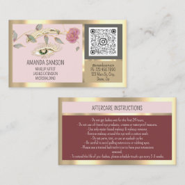 Roos Eyelash Microblade Qr Aftercare Instructies Visitekaartje